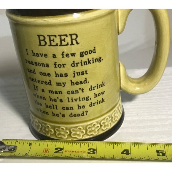 Vintage Japan Beer Mug With Humorous Quote - Picture 9 of 9